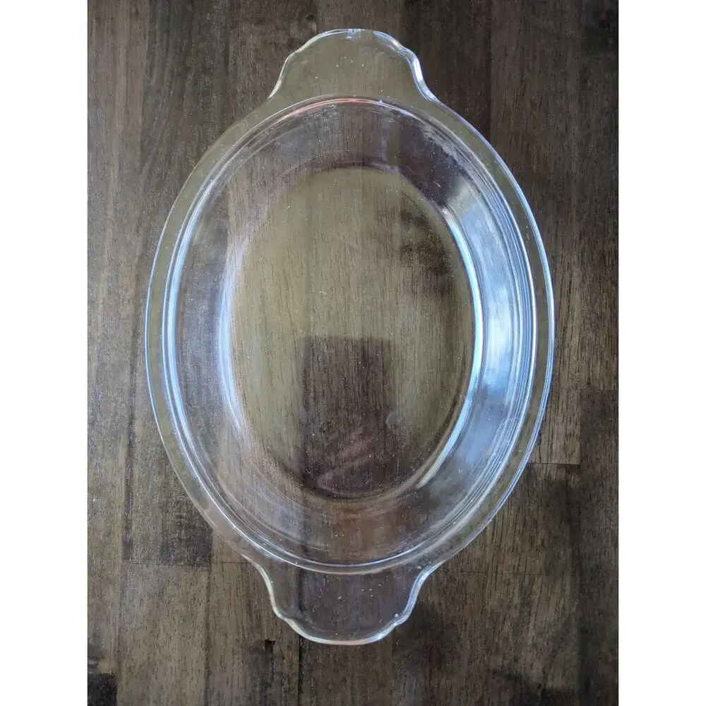 VTG Anchor Hocking Fire King Wheat Oval Baking Dish 1.5 Qt. #467 Lid Handle chip
